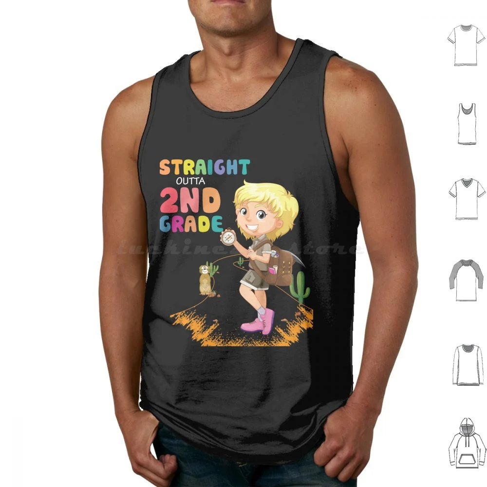 Straight Outta 2nd Grade Tank Tops Print Cotton Straight Outta 2nd Grade Team Adventure Grade 2