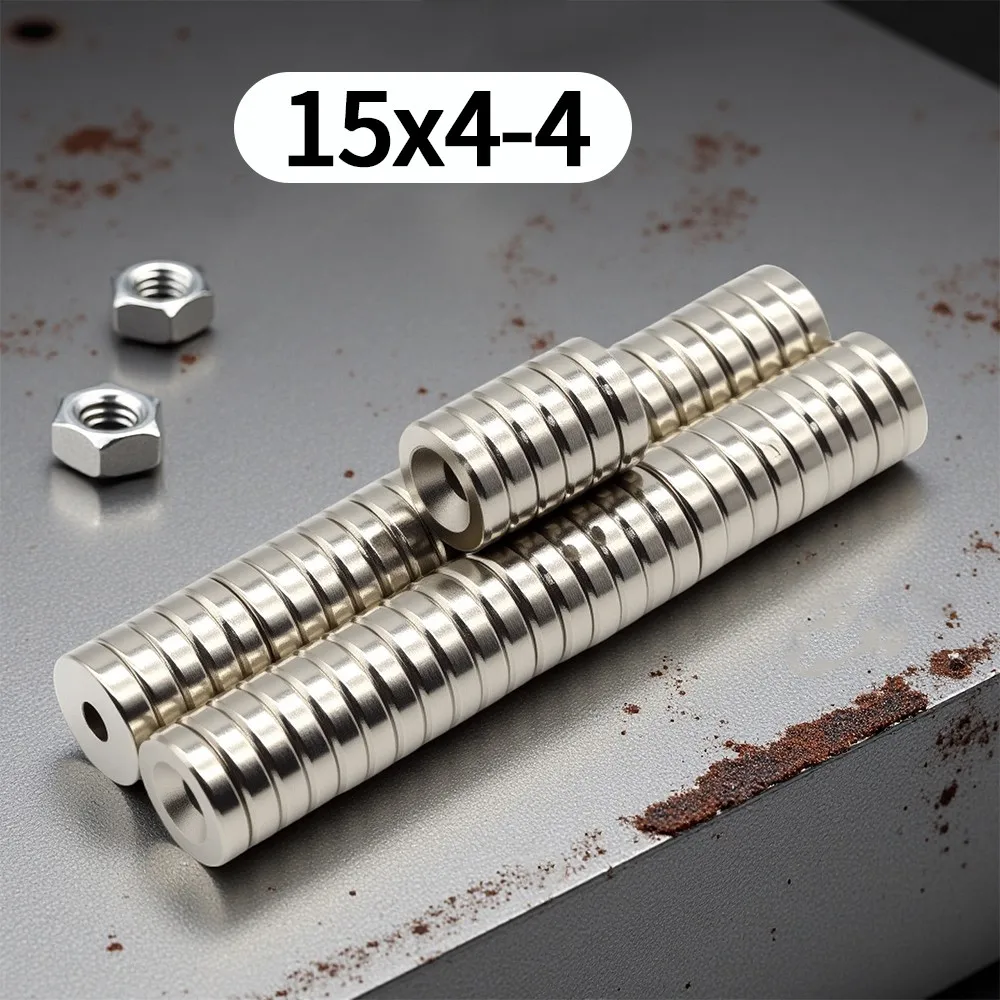 

Мощный неодимовый магнит 15x4-4 мм с отверстиями, круглый, сверхсильный, N35 NdFeB, постоянный магнит, магнит для холодильника