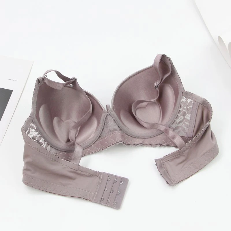 DaiNaFang Push-Up-BHs für Damen, Rosa, Blau, Schwarz, Grau, Beige, Weiß, Burgunderrot, Unterwäsche, Spitze, minimiert nahtlose Dessous – Detail 13