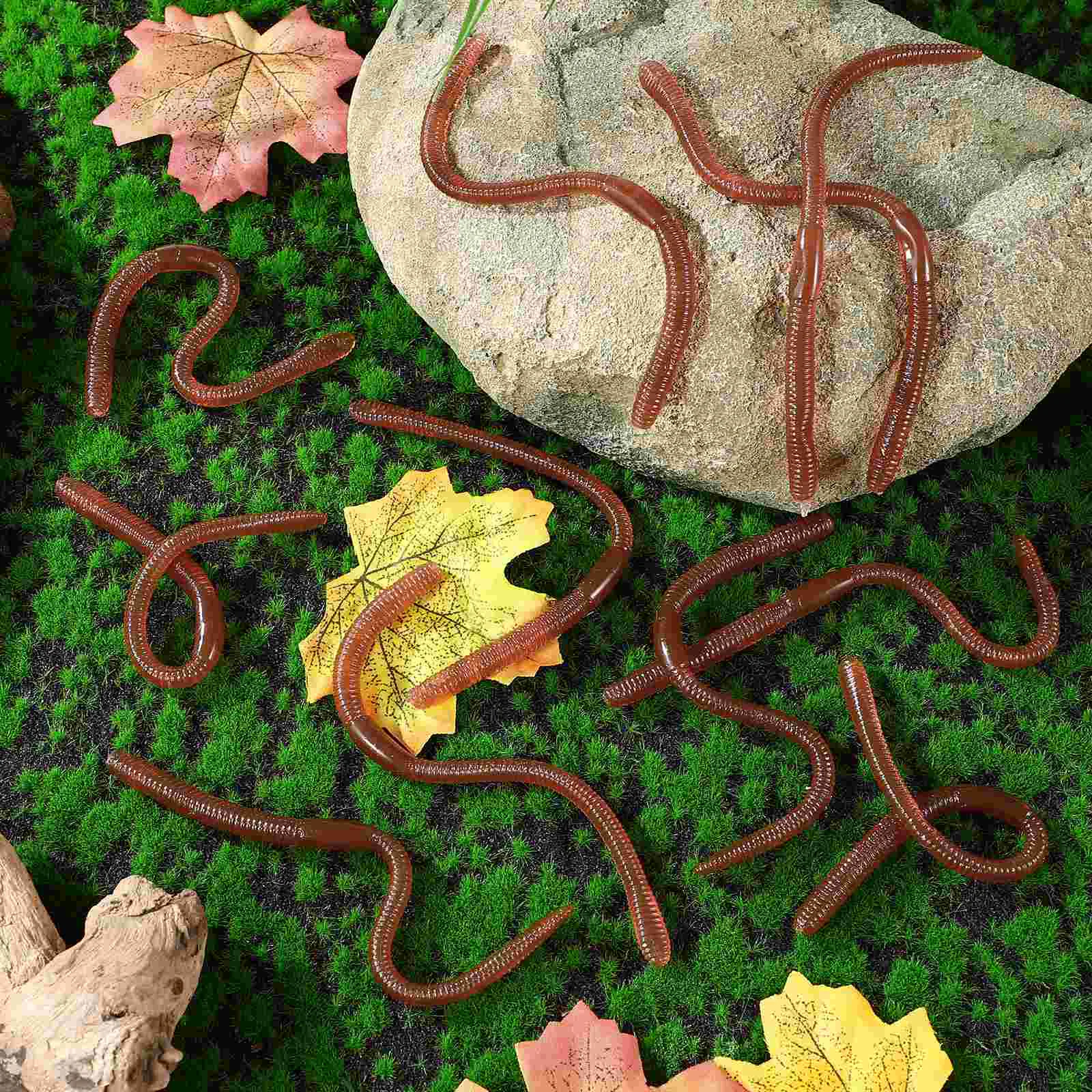 25 Pcs Artificial Earthworm Children’s Toys Earthworms Model Faux Plastic Fake Props Baits