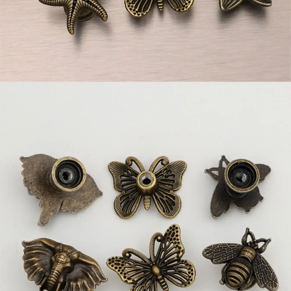 Small Animal Style Cabinet Knob Zinc Alloy Antique Door Handle Creative Furniture Pull For Dresser Drawer Bedside Cabinet