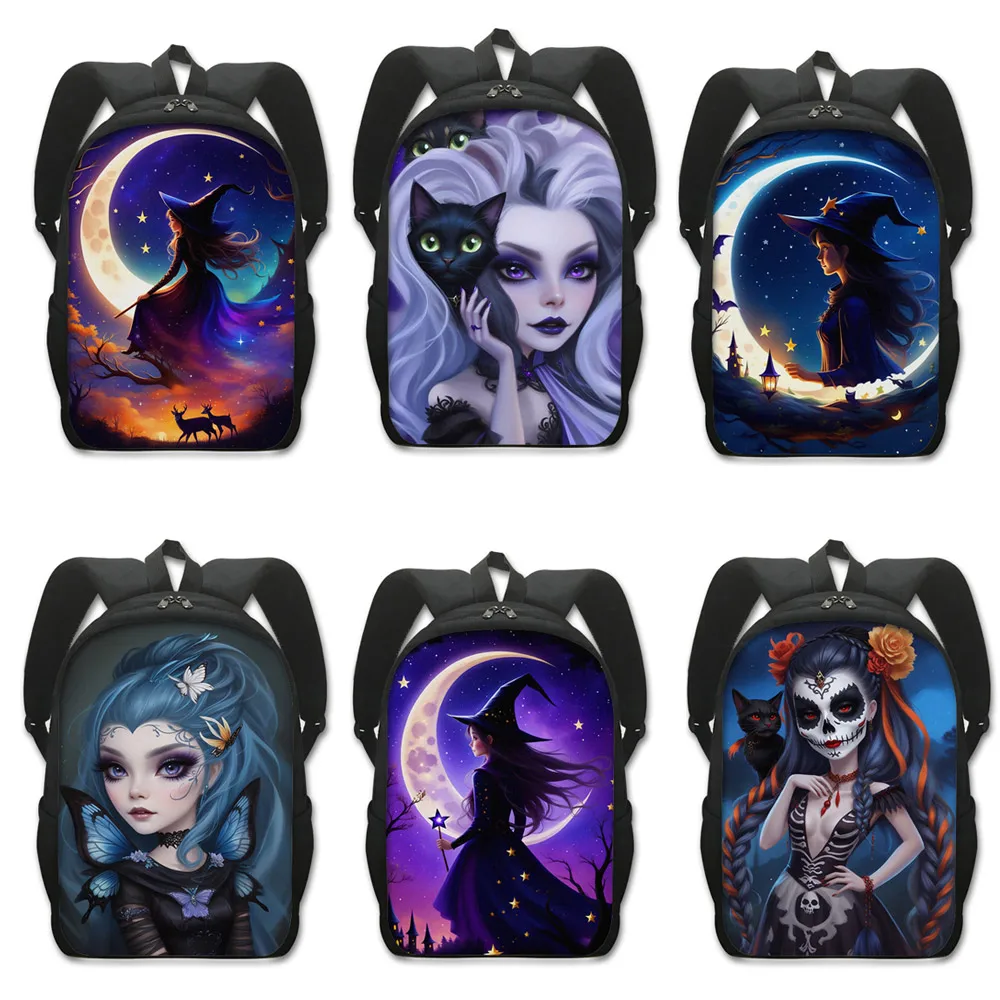 Fantasy Witchcraft Black Cat Backpack Fantasy Starry Sky Women School Bags for Teenager Girl Daypack Travel Laptop Book Bag