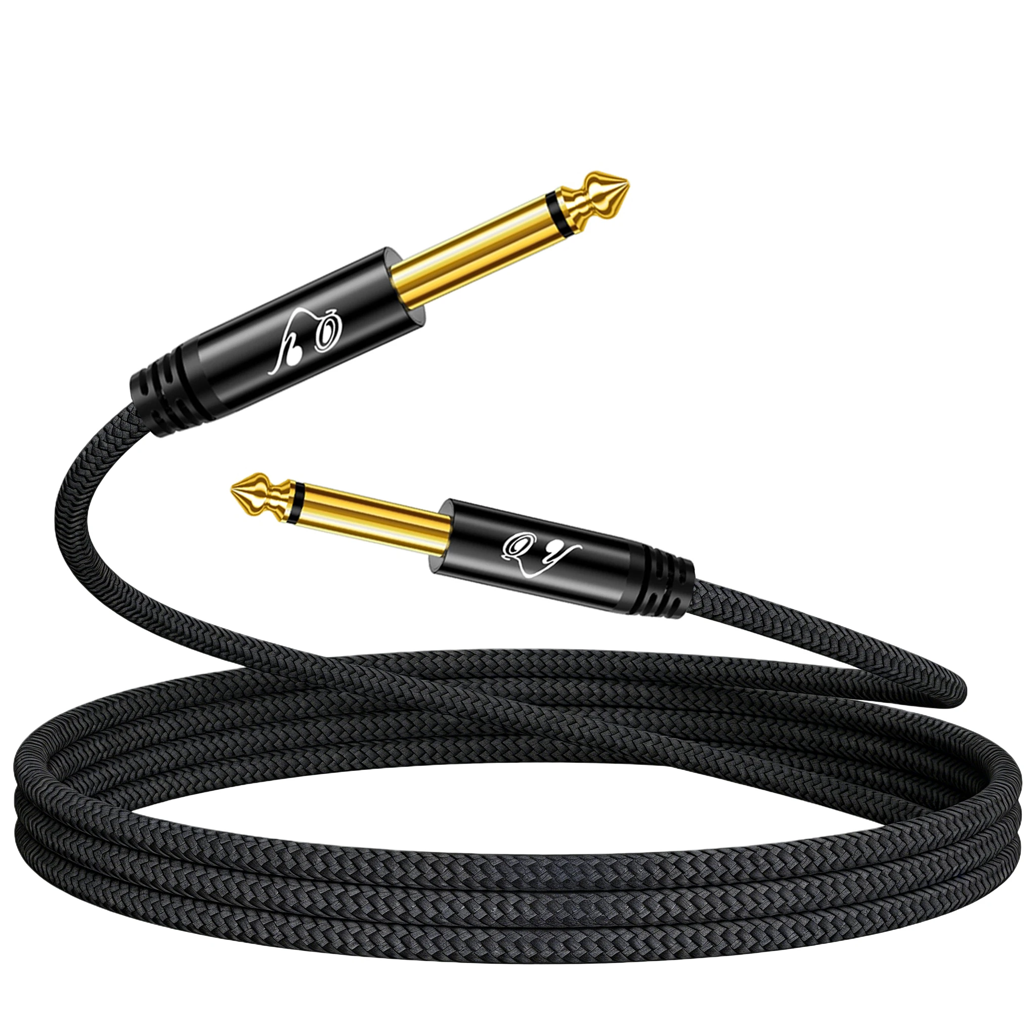 RG 6,35mm auf 6,35mm Instrumentenkabel, 1/4" TS Mono Stecker auf Stecker, Premium Gitarrenkabel für Verstärker, Pedal, Mixer, Studio, Hochbelastbar