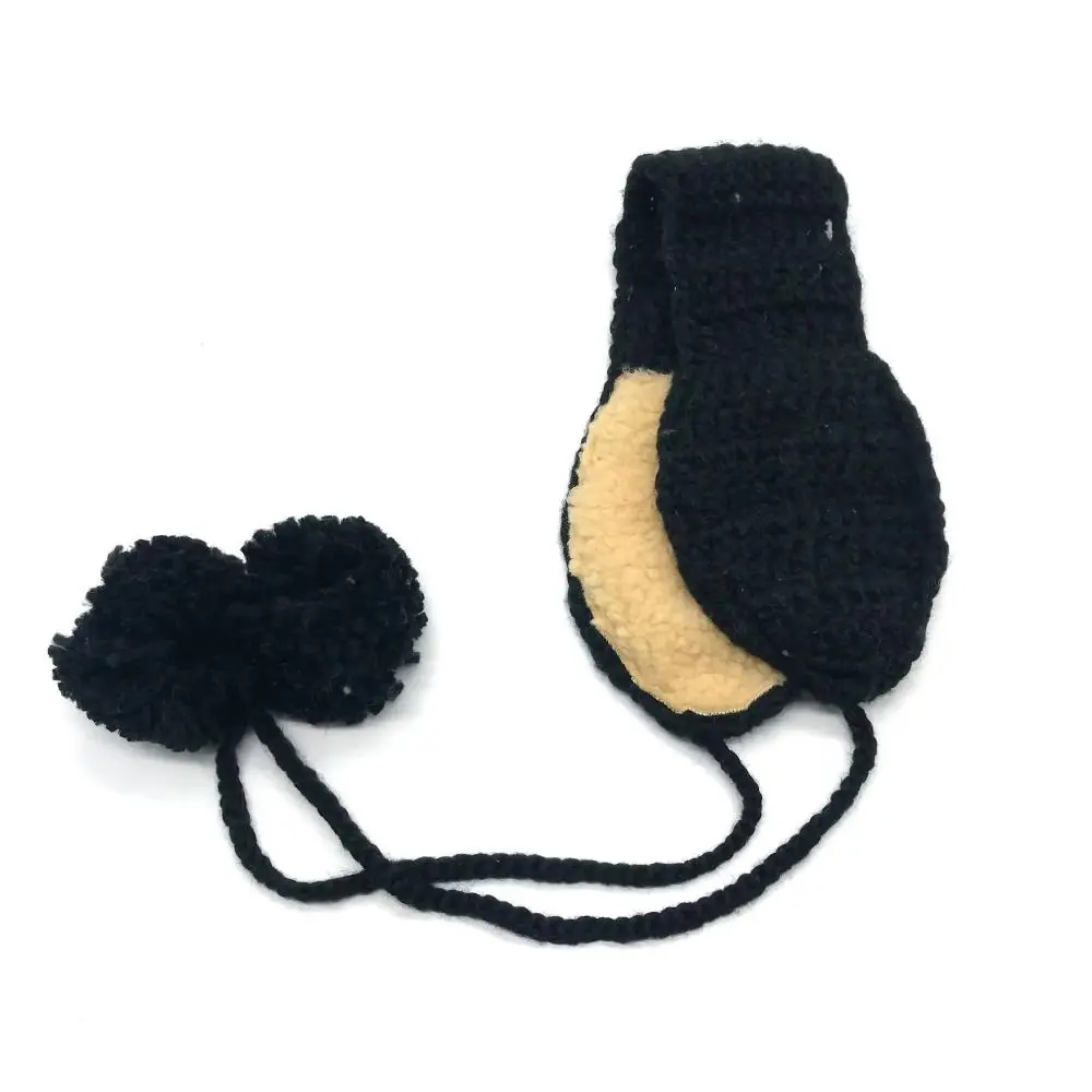 Soft Windproof Winter Lace Up Earmuffs Foldable Headband Outdoor Anti-cold Earflap Warmer Acrylic Fibers Laced-Up Bib Daily