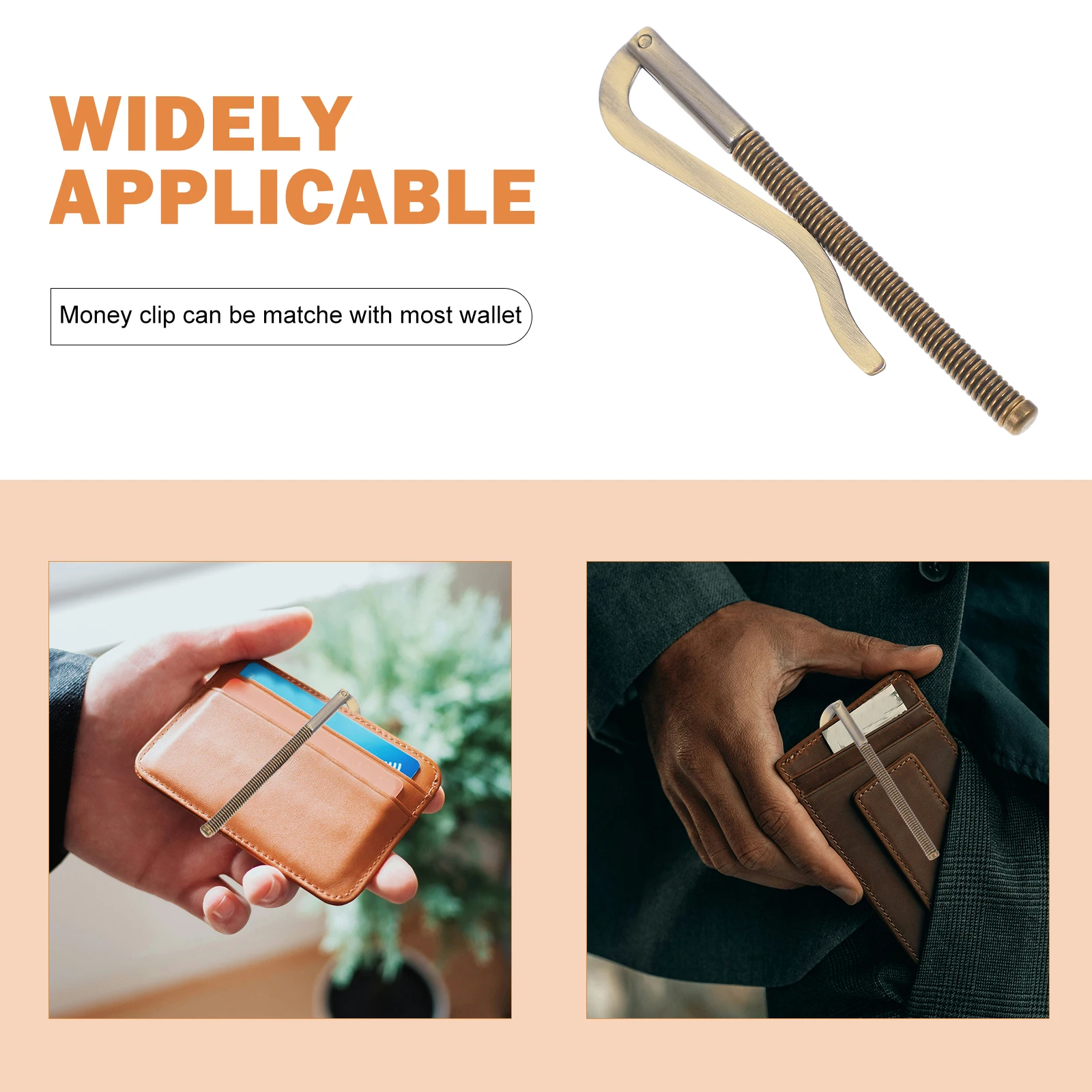 

2 Pcs Metal Wallet Titanium Money Clip Spring Clamp Men Bulk and Women Office