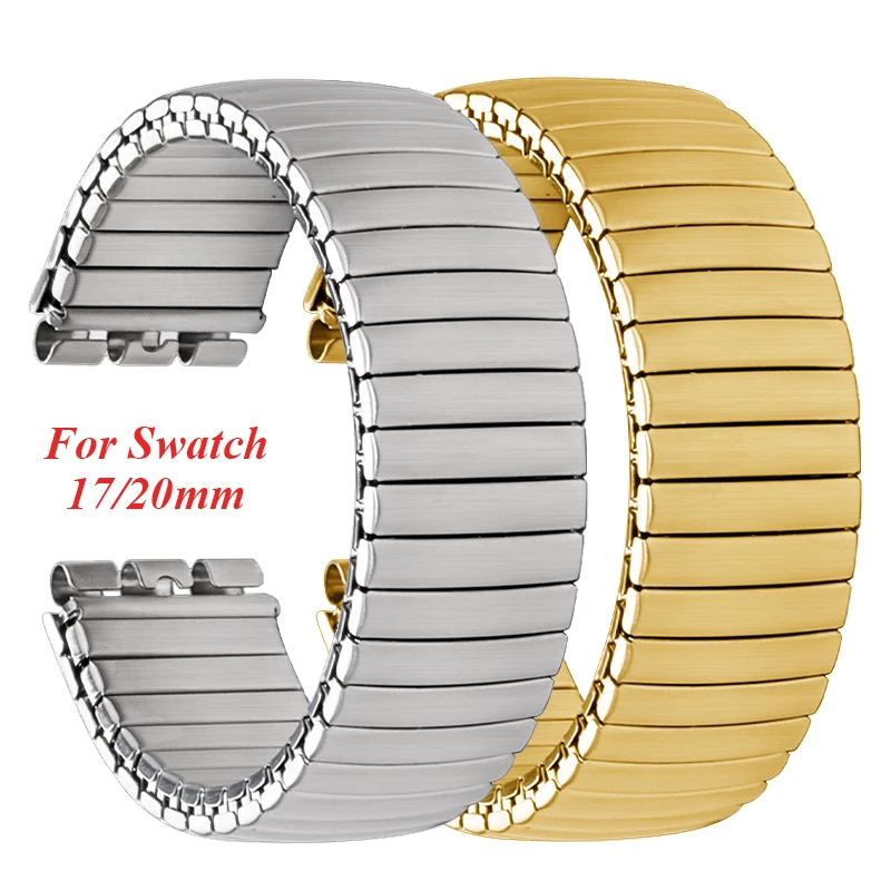 17mm 20mm elastisches Metall-Uhrenarmband für Swatch Stretch Expansion Edelstahlarmband Damen Herren Armband Zubehör Armband