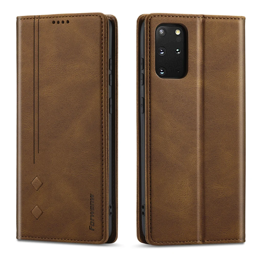 Capa de couro com fecho magnético para Galaxy, Carteira Flip Cover, À prova de choque, Luxo, Design de moda, S8, S9, S10, S20, S21, S22, Note 20, Ultra