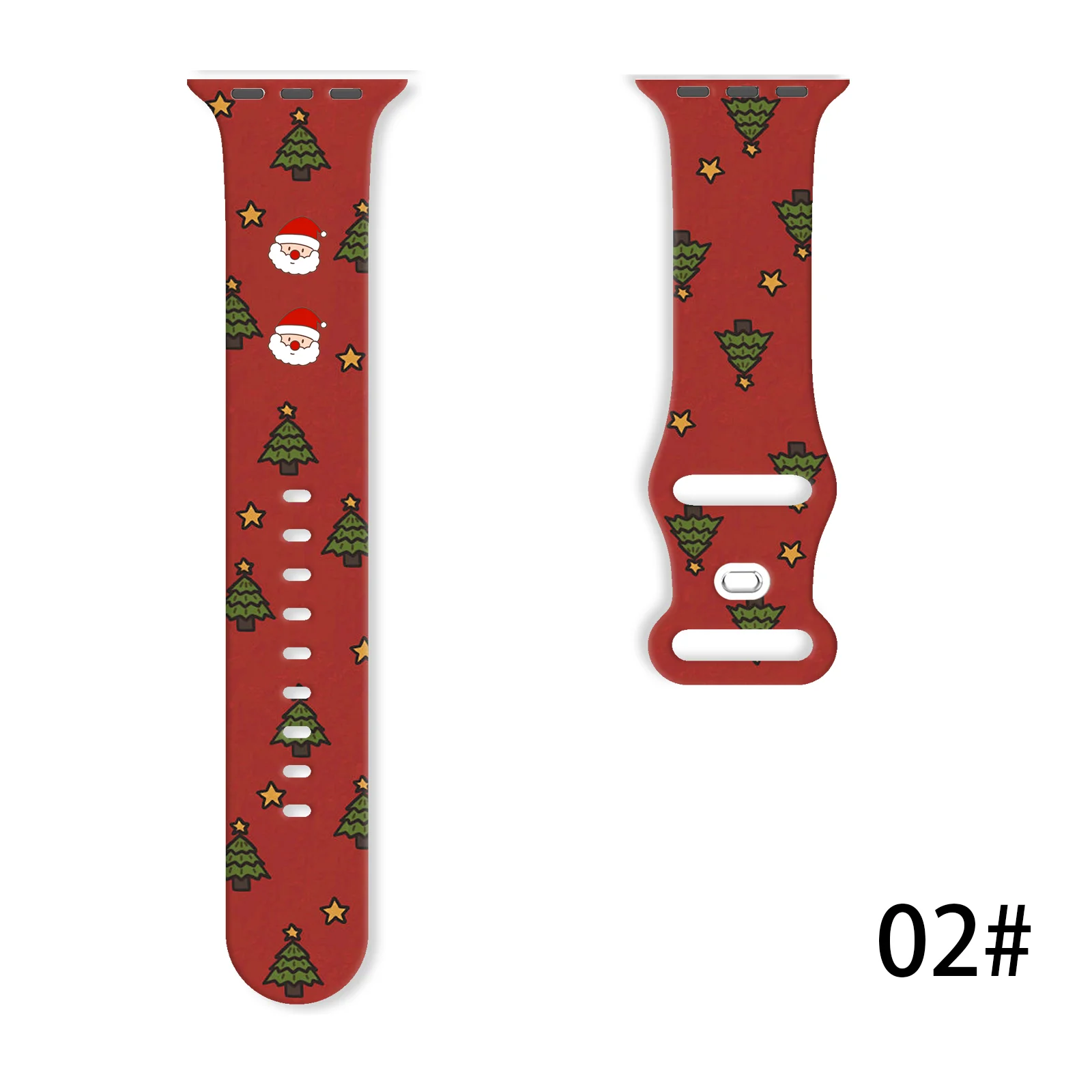 

Joyful Christmas Printed Strap for Apple Watch 11 10 9 8 7 Silicone Band Replaceable Bracelet for iWatch 46/44/42/41mm Watchband
