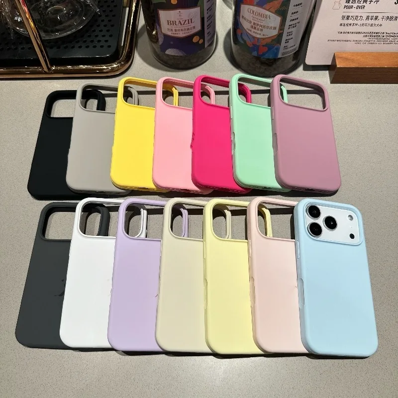 

Official liquid silicone suitable for iPhone 17/16/15/14/13 Promax Logo phone case solid color anti drop 15/16plus