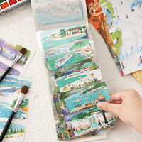 100 patterns 20pcs Four Seasons Landscape die-cutting sticker book DIY handmade scrapbook aesthetic stationery supplies