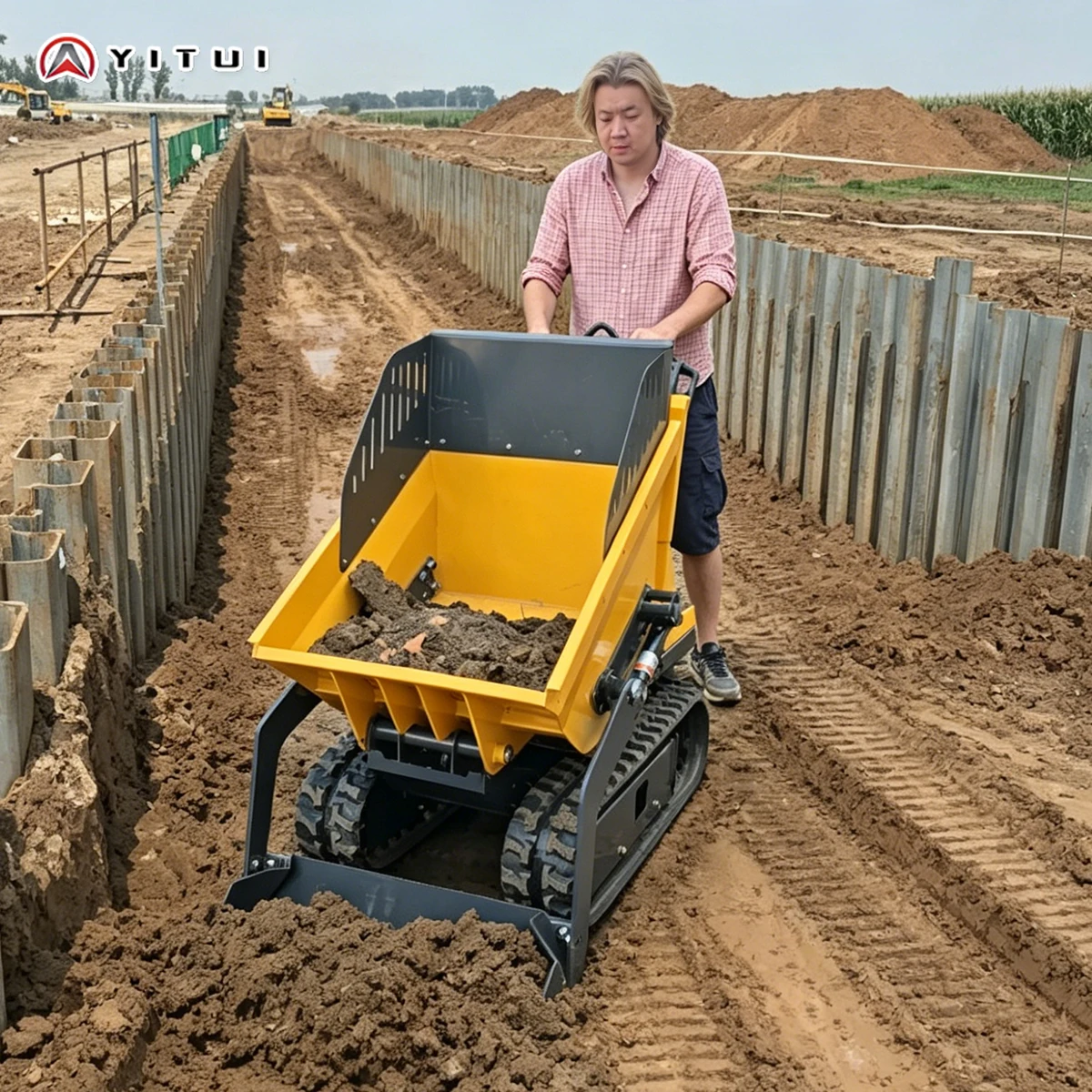 Customized Mini Dumper Fully Hydraulic Mini Dumper Automatic Dumping Truck