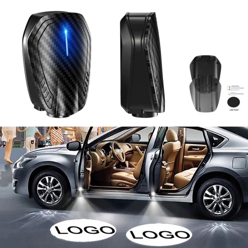 1/2/4Pcs Universal Led Car Logo Door Welcome Light Wireless Projector Ghost Shadow Night Light Atmosphere Decorative Lights 5V