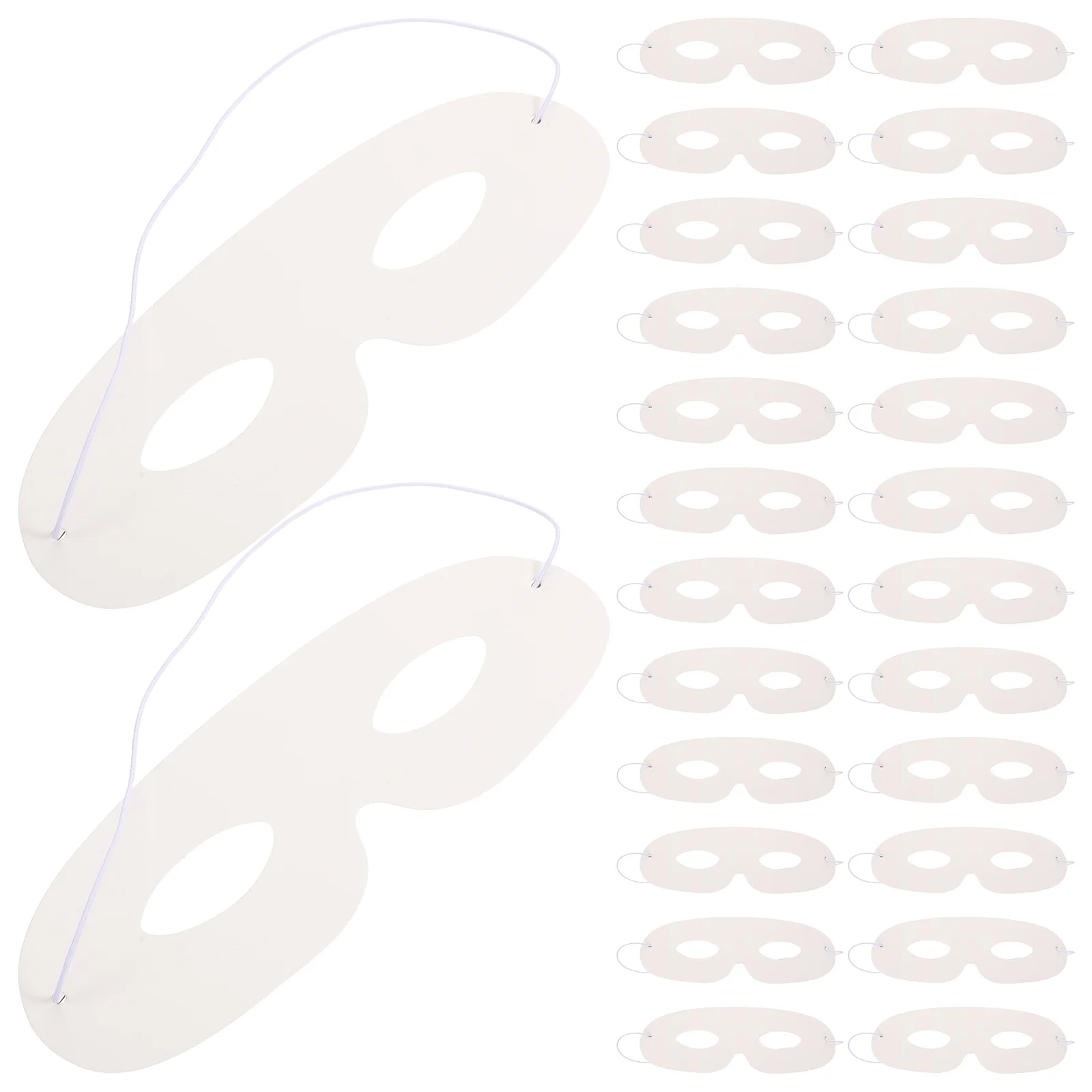 40 قطعة من قناع الأطفال القابل للطلاء DIY أقنعة ورقية بيضاء بحزام مطاطي لحفلات أعياد الميلاد والكرنفال لوازم فنية للحرف اليدوية