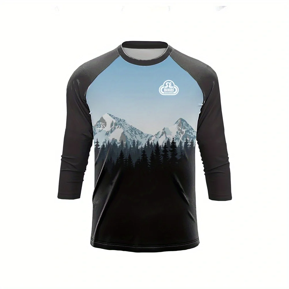 3/4 Sleeve Jersey MTB BMX DH Sweatshirt Quick Drying Fabric Summer Motorcycle Cycling Jerseys T-Shirt Suitable Race Clothing