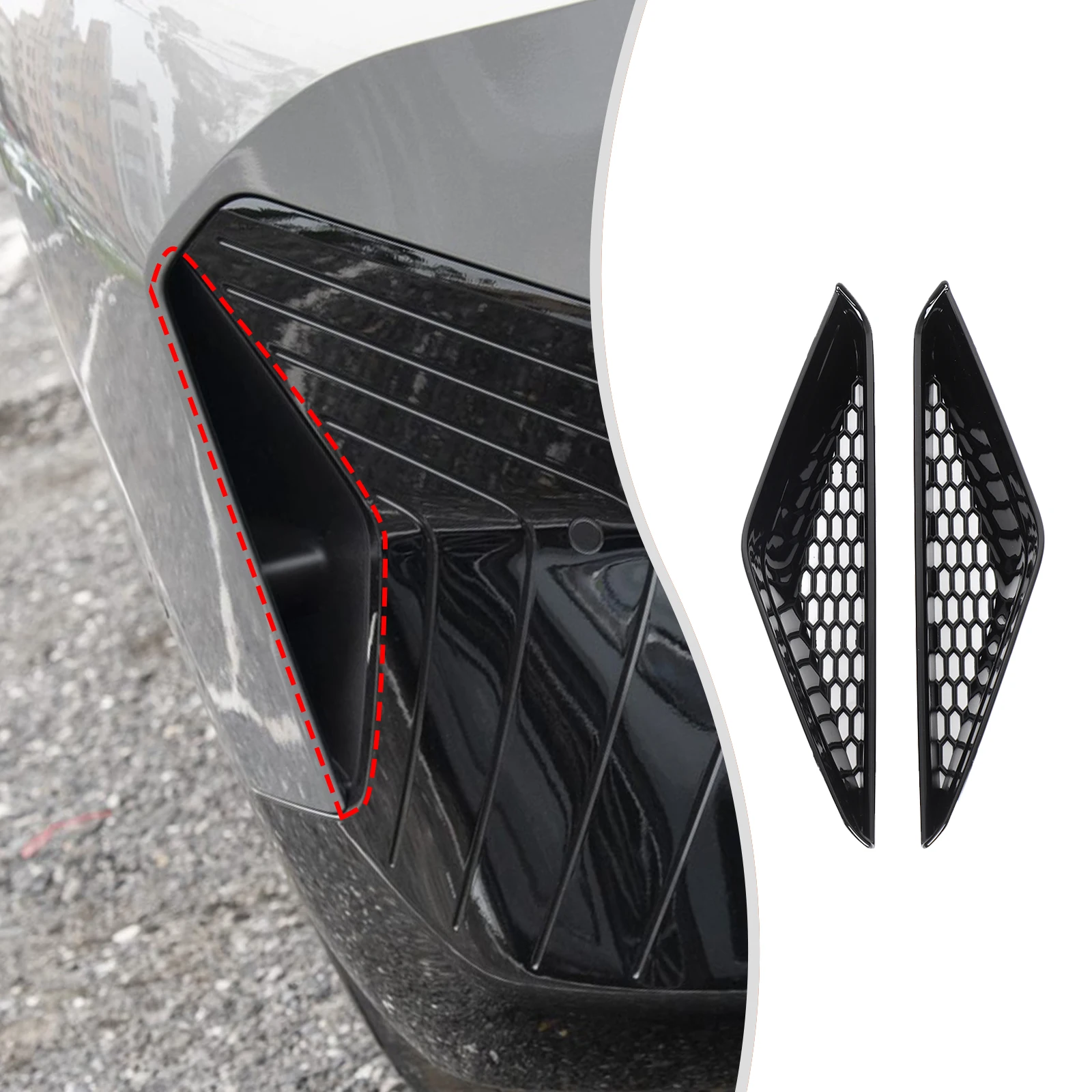 Front Bumper Side ABS Vent Grille Trim Frame for 2022-2024 BMW iX (Imported)  G08 Automotive Exterior Accessories