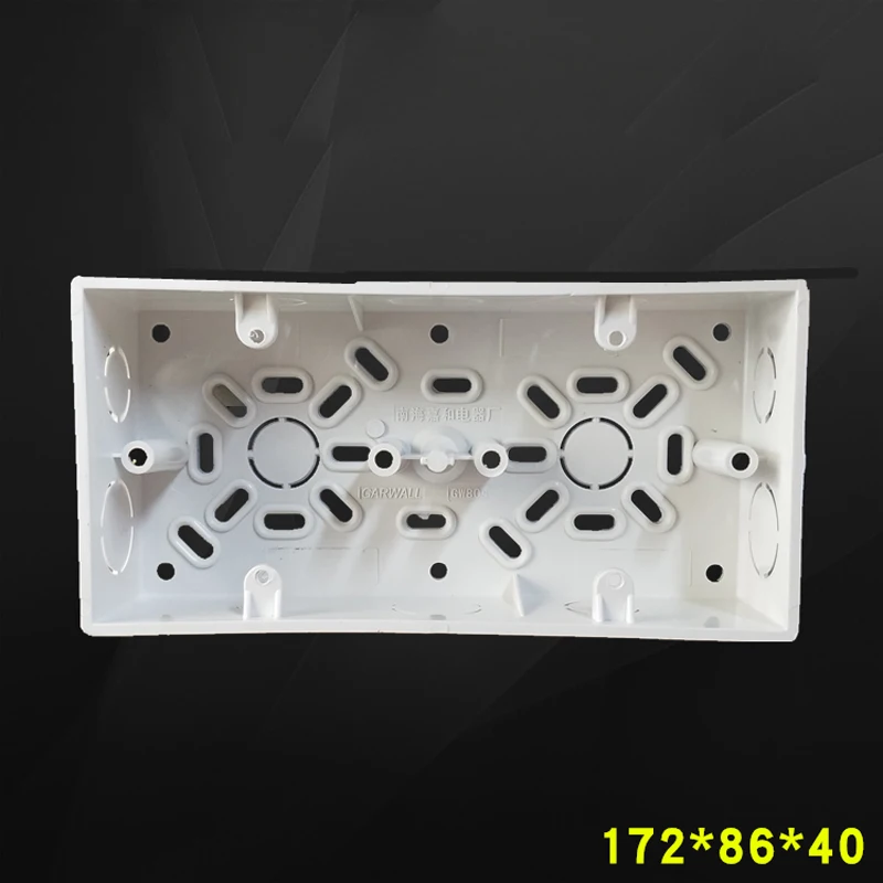 2pcs 86 Type Wall Surface Mounted Switch Box Double Bottom Wire Box 172*86*40mm