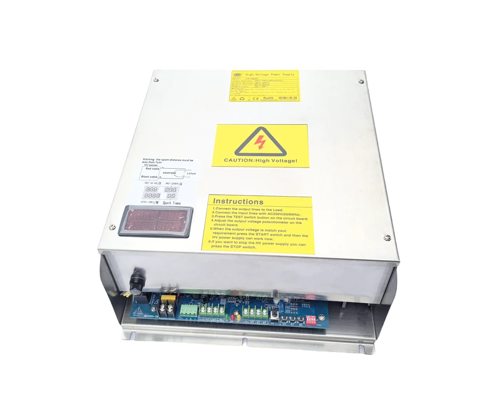High-voltage Power Supply Single Output -4 to -20 Kilovolts 1500W Model CX-1500A for Electrostatic Air Purifiers