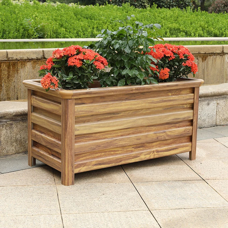 

Aluminum Alloy Flower Box Large Veg Planting Box Assembled Reusable Square Flower Grow Pot Courtyard Planting Planters Equipment