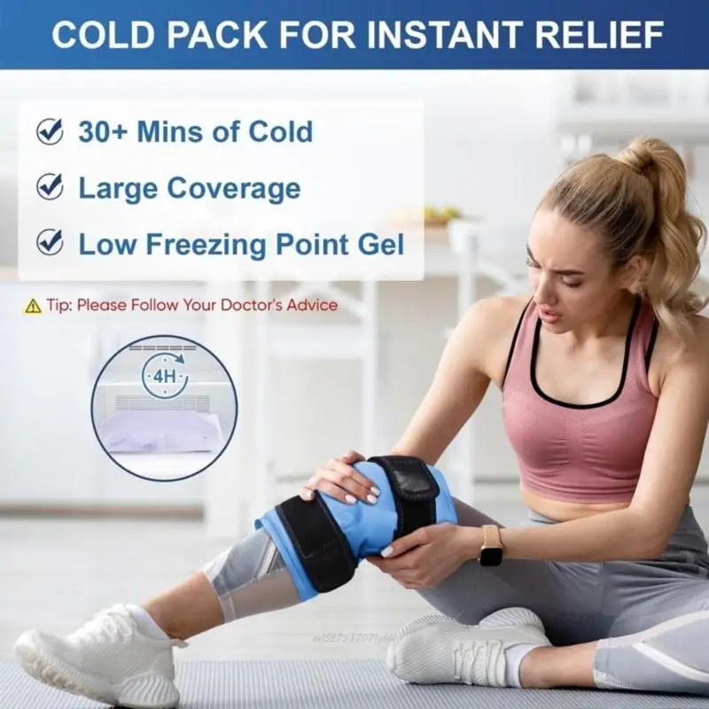 X5XA – glace pour genou, pour réduire l'inconfort des jambes, thérapie par compresse froide, enveloppe glace pour le
