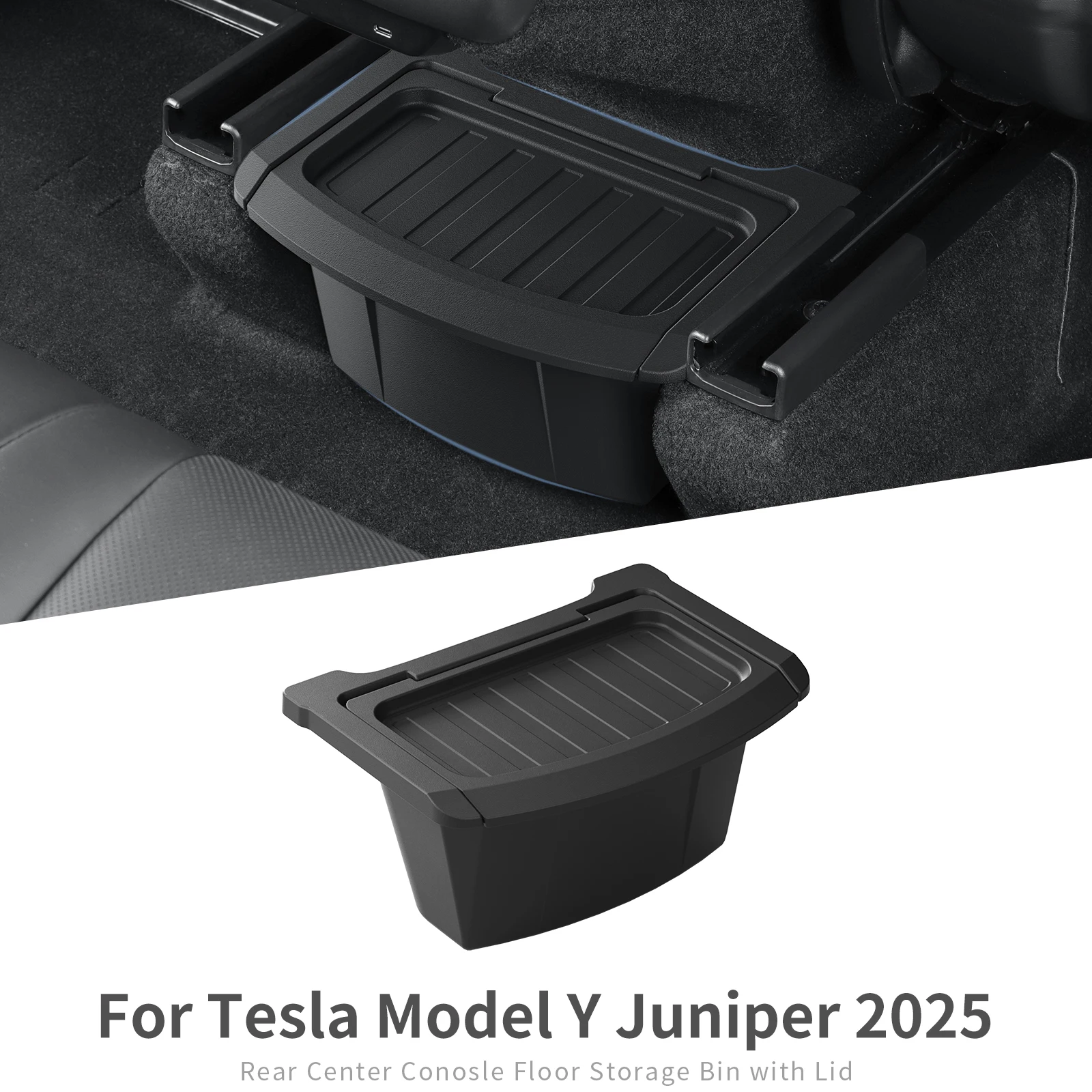 

Для Tesla Model Y Launch 2025 Juniper автомобильный подлокотник задний ящик для хранения лоток аксессуары для уборки TPE черный