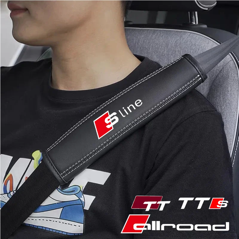 Наплечный чехол из кожи наппа для автомобильного ремня безопасности, для Audi s line Allroad TT TTS A4 b7 b9 b5 A6 A3 A8 Q7 Q8 2024 2025 2020, 2 шт.