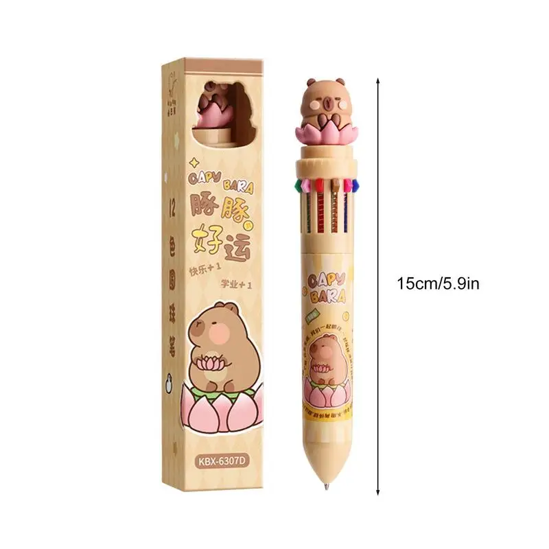 การ์ตูน Capybara 12 สีปากกาลูกลื่น 0.7 มม.หมึกเจลปากกาอุปกรณ์สํานักงานโรงเรียนเครื่องเขียนปากกาหลากสี