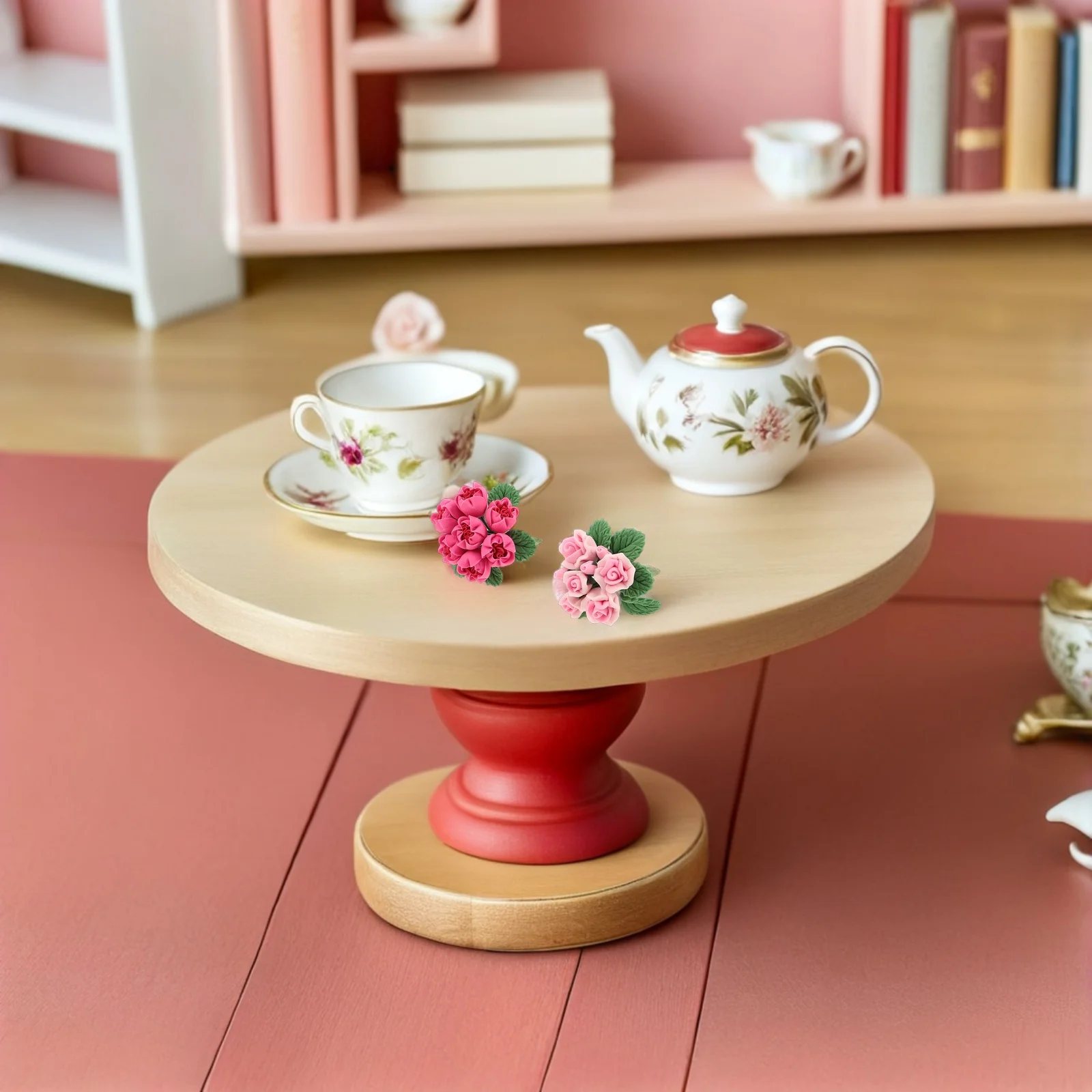 2Pcs Miniature Flowers Tiny Resin Floral Arrangement for Dollhouse Furniture Home Decoration Crafts Dollhouse Miniature Flowers