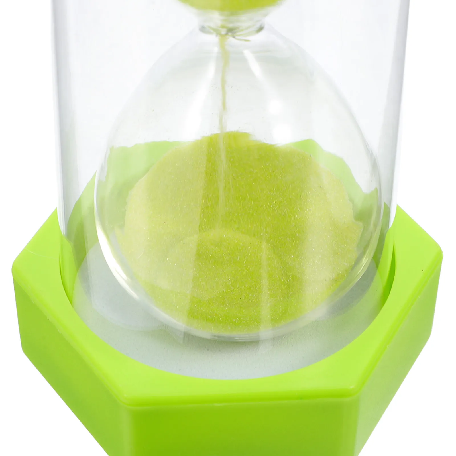 Hexagon Sand Timer Light Green 2 Minute Hourglass Silent Countdown Timer for Study Meeting Kids Classroom Office