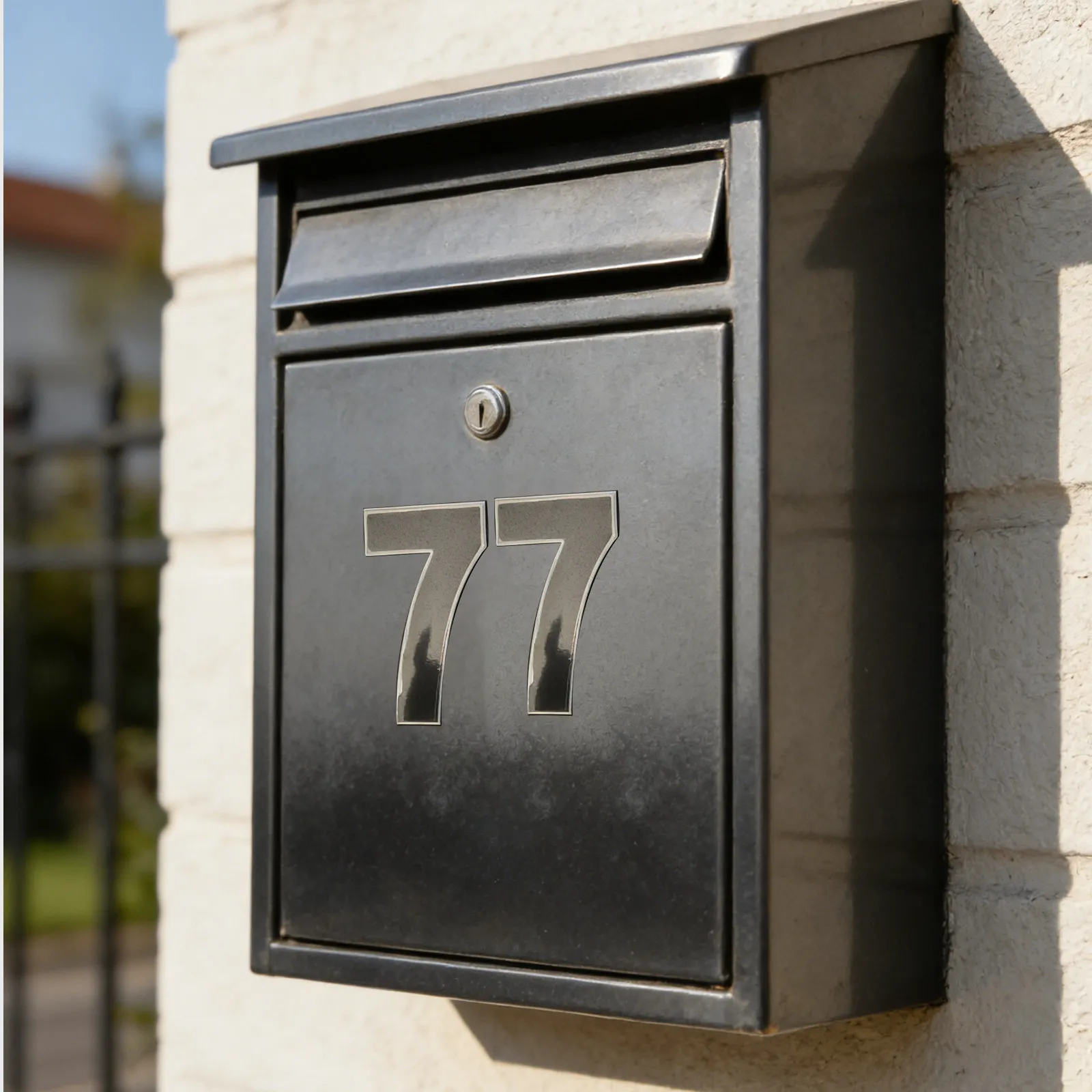 10Pcs Reflective Waterproof Mailbox Numbers Sticker Black Self-Adhesive Outdoor Address Numbers for Door Mailbox Trash Bin