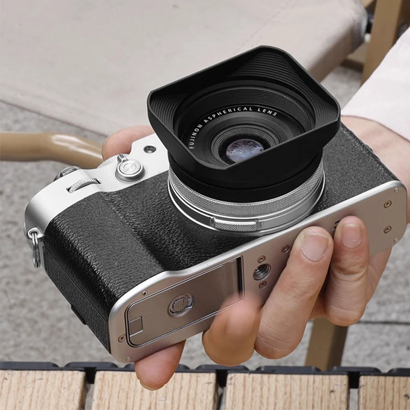 Square X100VI Shading Hood Compatible With Fujifilm X70 X100S X100T X100 X100F X100V Lens Filter Adapter Ring Metal Mount