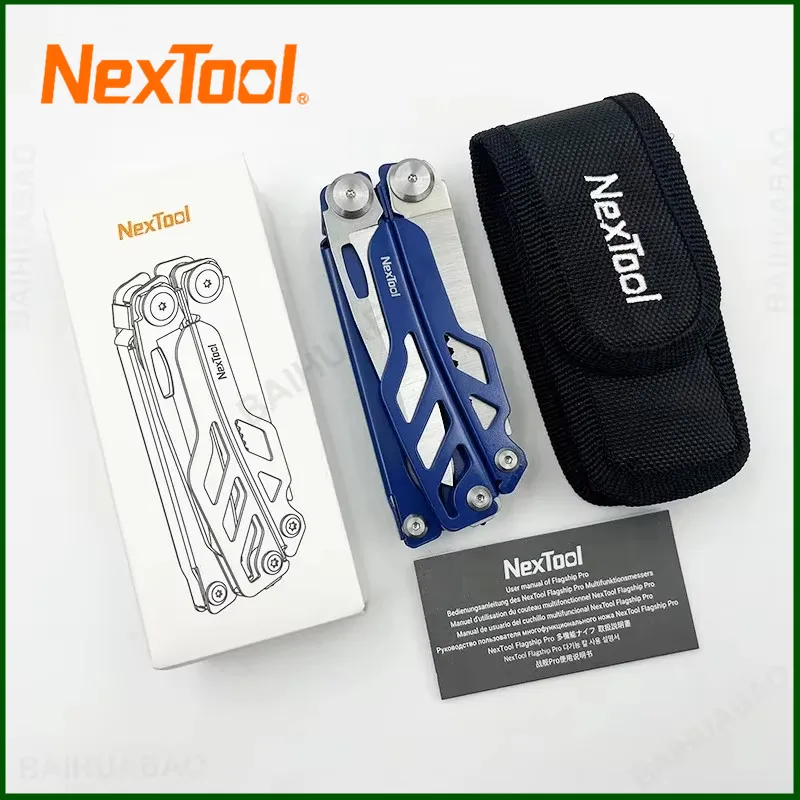 NexTool Flagship Pro Multitool Pliers 16 in 1 Multi-functional EDC Outdoor Hand Tools Pocket Knife Saw Scissors Blue Color