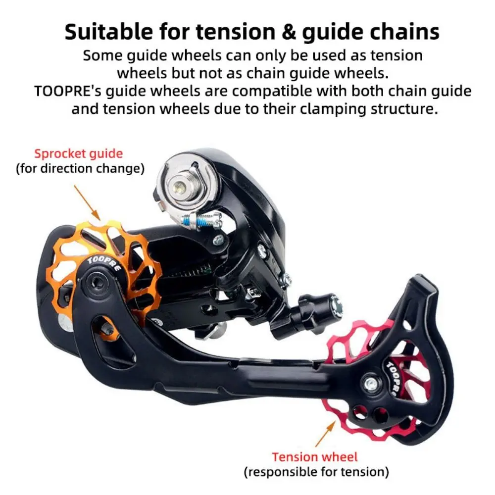 11T/13T Bicycle Rear Derailleur Bearing AL7075 CNC Positive Negative Tooth Bike Rear Derailleur Pully Ceramic Bearing Durable