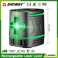 SNDWAY SW-331G Mini Laser Level Meter Rechargeable 2 Lines Vertical Horizontal Line Cross Green Light Beam Laser Level Tools