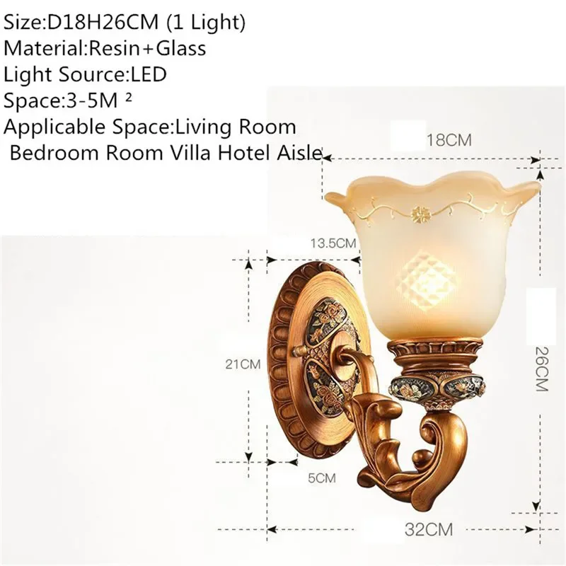 COLIN European Luxury Wall Lamp American Retro LED Living Room Bedroom Study Room Hotel Villa Model Room Aisle Wall Light