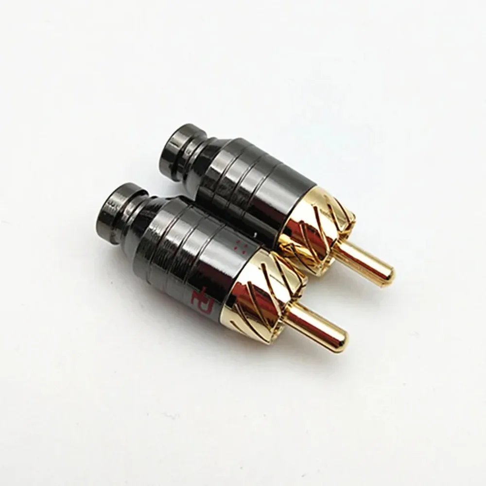 2 Paar/4 Stuks Luxe Solderen Rca Plug Jack Connector Speaker Audio Output/Input Adapter Plug Vergulde oortelefoon Connector Jack