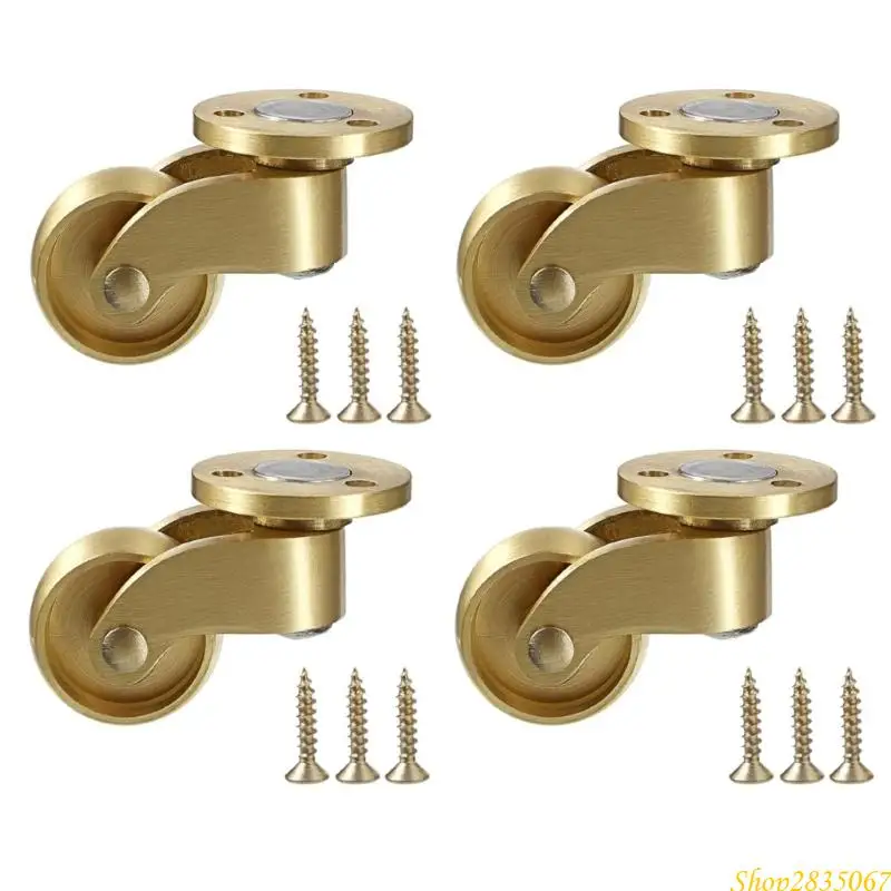 Brass Furniture Wheel 360 Degree Swivels Casters With Installation Screws 831F