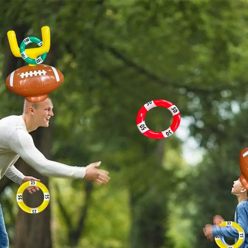 Inflatable Post Toss Interactive Toss Post Hat Football Goal Post Ring Game Lightweight Post Toss Game Swimming Pool Toys For