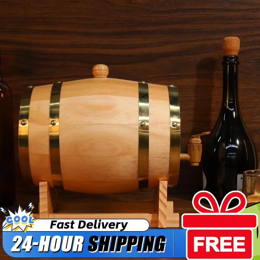 3L Engraved Whiskey Barrel with Stand Bung and Spigot Whiskey Barrel Dispenser Bourbon Barrel for Whiskey Bourbon Cocktails Rum