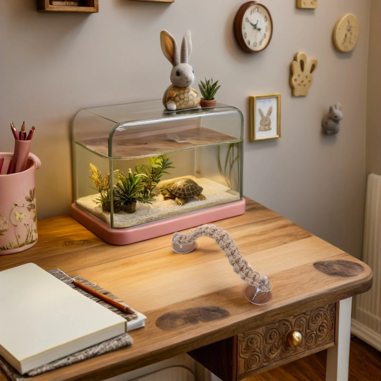 

3Pcs Hermit Crab Climbing Rope Braided Reptile Swing Hanging Rope Ladder for Lizard Gecko Small Animal Habitat Reptile Tank