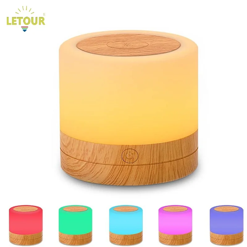 

Маленький ночник RGB сенсорный с дистанционным управлением, 7 цветов, USB аккумуляторная батарея 1800 мАч, теплая прикроватная лампа для украшения интерьера