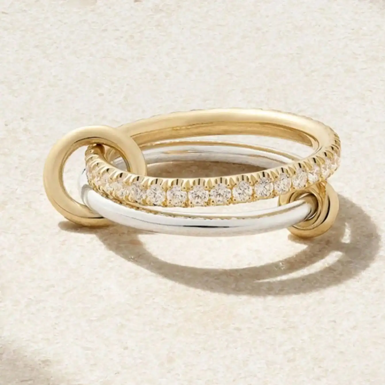 Women's Multi-Layer Round Zircon S925 Sterling Silver Ring