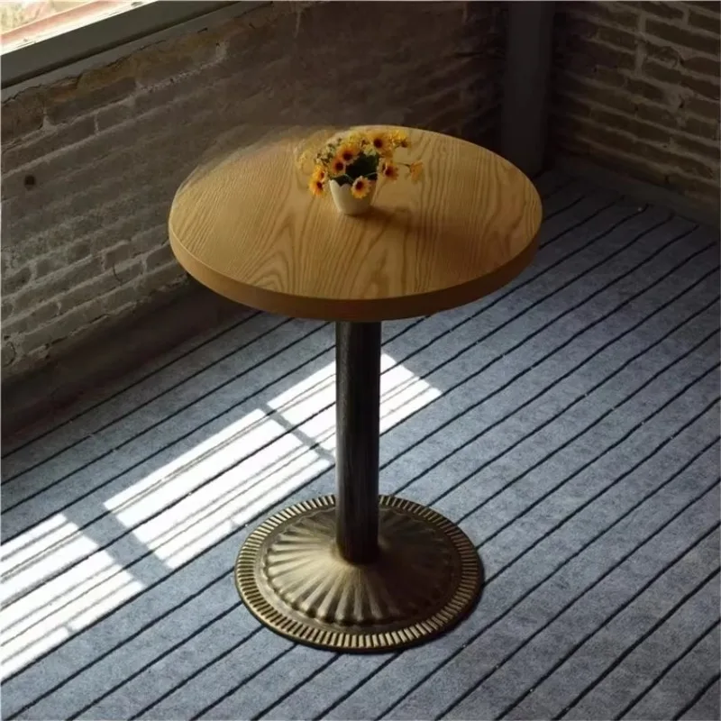 table and chair combination milk tea dessert shop western food bar casual cake cold drink solid wood round