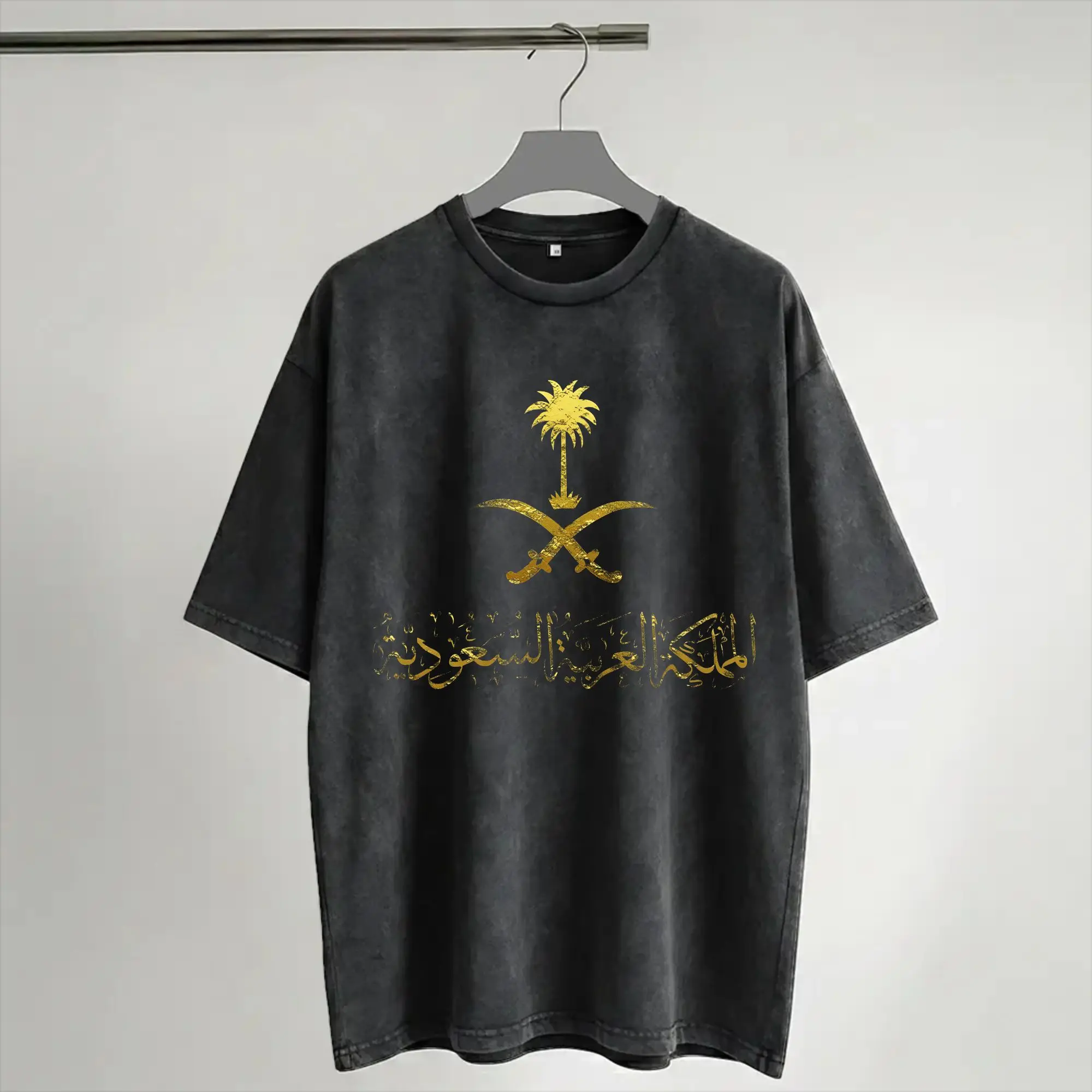 Graphic Printed Kingdom of Saudi Arabia Washed Shirt Accessories Harajuku T-Shirt Saudi National Day  for Men Women Tee Shirt