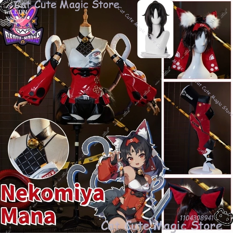 

Nekomiya Mana Game Zenless Zone Zero Nekomata Cosplay Costume Wig Uniform Tail Leggings Cunning Hares Halloween Women Cos Props
