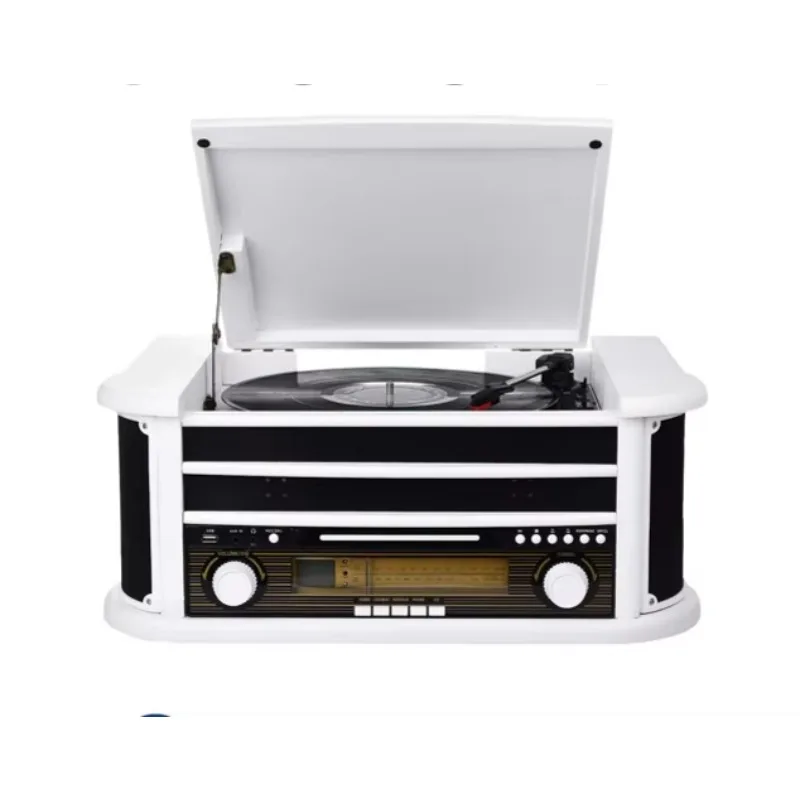

Multi Turntable Player Wooden White Turntable Vinyl Record Player Gramophone 3 Speed