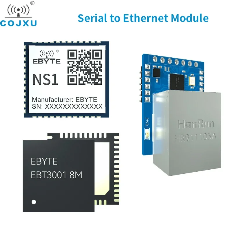 Moduł ethernetowy EBYTE NT1-B/NT1/NS1/EBT3001 poziom TTL do RJ45 Ethernet Modbus Gateway MQTT dynamiczny IP niski pobór mocy