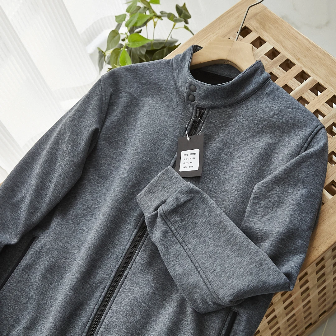 

Anti-Wrinkle Fiber Autumn Winter Men's Stand Collar Two Button Outdoor Casual Versatile Jaet Warm Zipper Coat Sli Urban...