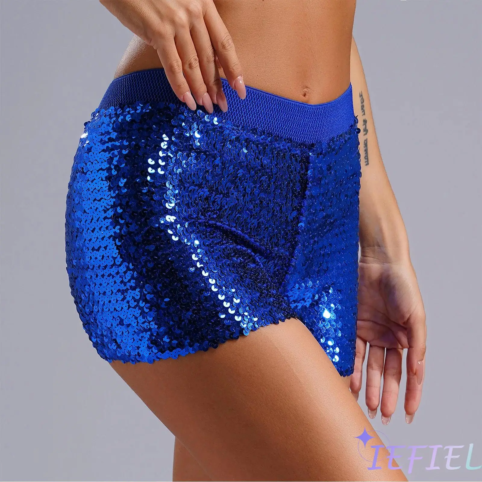 

Women's Rave Club Party Nightclub Wear Sparkly Sequin Booty Shorts High Waisted Slim Fit Hot Pants Pole Dance Show Outfits
