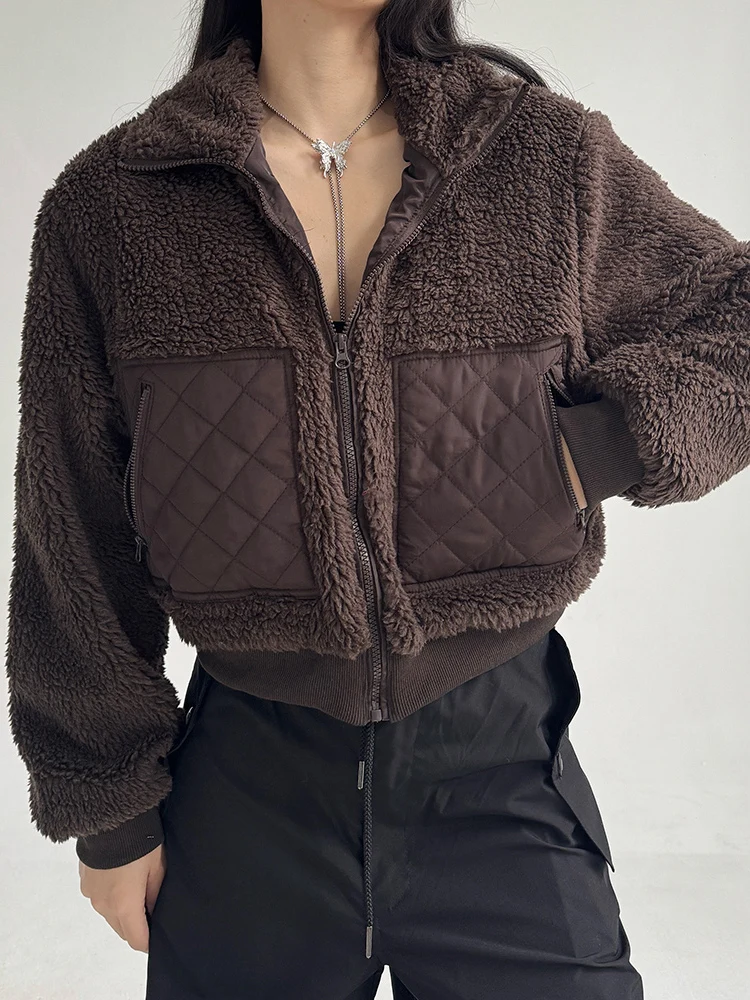 

Женская теплая хлопковая куртка Le Xiaowu Ce ort с воротником-стойкой, осенне-зимняя, свободного кроя, в уличном стиле