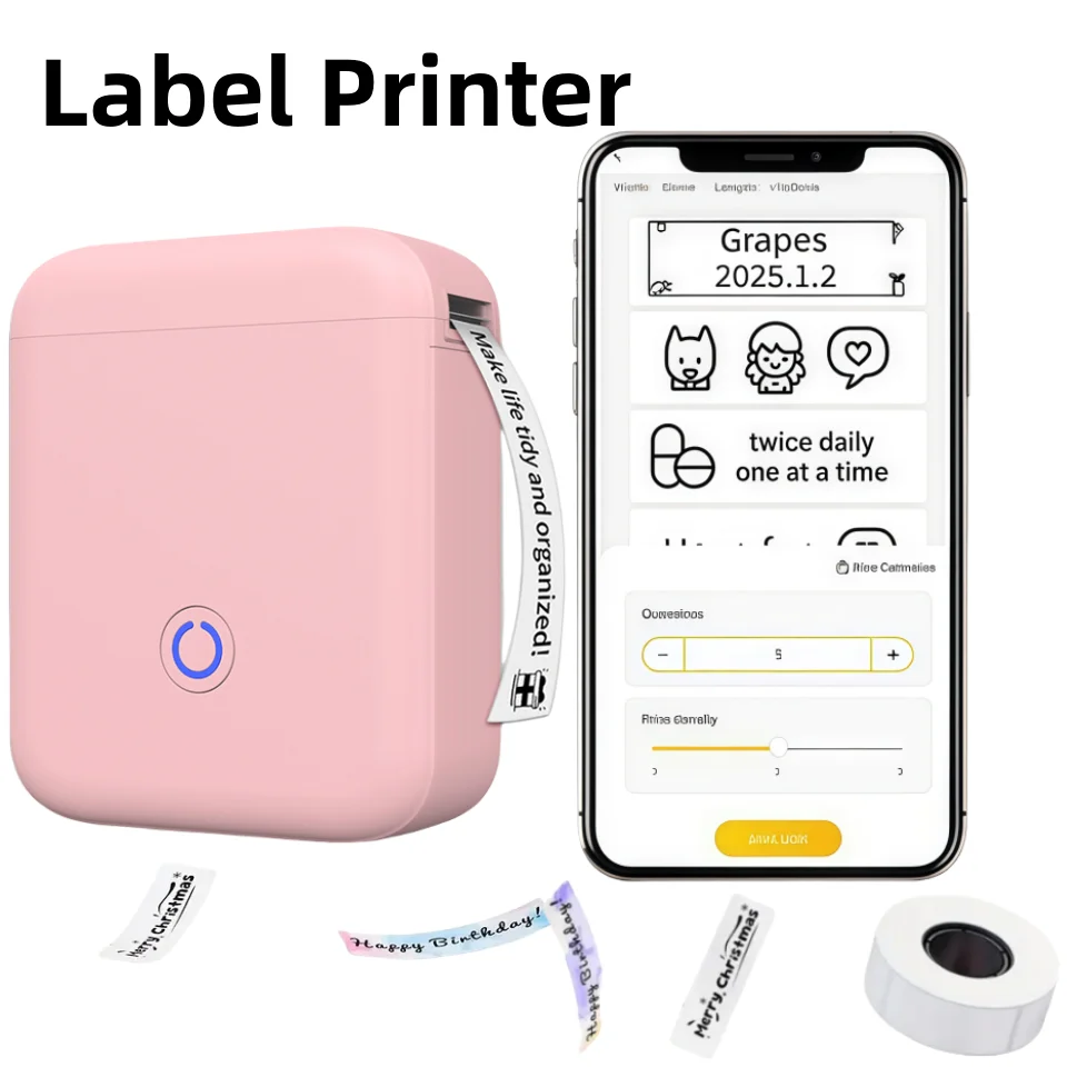 

Портативный термопринтер этикеток Marklife P15 Mini с Bluetooth, для печати на самоклеящейся бумаге, безчернильный, для создания стикеров и маркировки